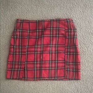 Red Plaid Women's Skirt